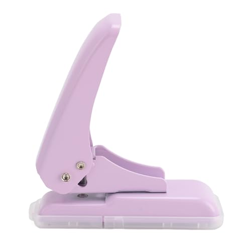 NDNCZDHC 5,5 mm ein Loch -Puncher, 40 Blechkapazität, Plastikpapierstempel mit Anti -Schlupf -Basis für lose Blattkartenleder (Lila) von NDNCZDHC