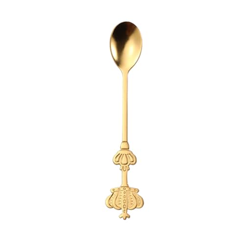 NDNCZDHC 5,9 in Gold Crown Kaffee Löffel, Edelstahl Espresso Löffel zum Rühren von Kaffee, Eiscreme Tee Kuchen, Cafe Zubehör von NDNCZDHC