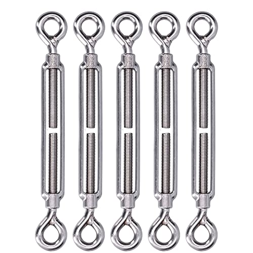 NDNCZDHC 5PCS Einstellbare Spann schnalle, 304 Edelstahl Shade Segel Hardware Einstellbare Augen-und Augenschnalle (M6) von NDNCZDHC