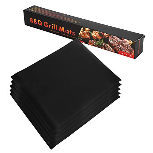 NDNCZDHC 5PCS Grillmatten PTFE BBQ Grillmatte Antihaft-Grillpad Schwarze Backmatte Grillmatten Für Den Außenbereich 16x13in von NDNCZDHC
