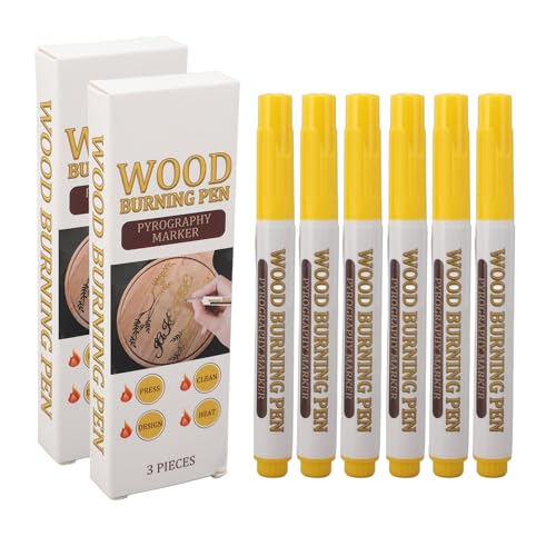 NDNCZDHC 6pcs Holzbrennstift, Holz Scorch Stiftmarker Set für Künstler und Anfänger in DIY -Handwerkmalereiprojekten von NDNCZDHC