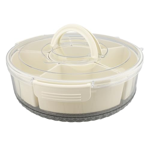 NDNCZDHC Divided rotierende Servierschale mit Deckel und Griff, PP -versiegelte Snacksbox für Früchte Gemüse, fauler Susan -Organisator für Party -Picknick von NDNCZDHC