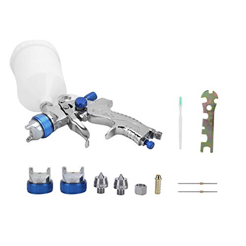 NDNCZDHC HVLP Farb sprayer Kit mit 1,4/1,7/2,0mm Düsen, 600ml Fütterung becher, 25 mm gesprühter runder Nebel durchmesser, Möbel bemalung sprayer von NDNCZDHC
