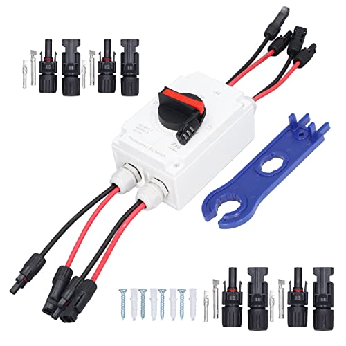 NDNCZDHC PV Solar -Disconnect -Schalter, 2 Eingang 2 Ausgang Photovoltaikschaltung Isolator 32A DC1200V 2 String IP66 Solar -Isolator -Trennschalter von NDNCZDHC