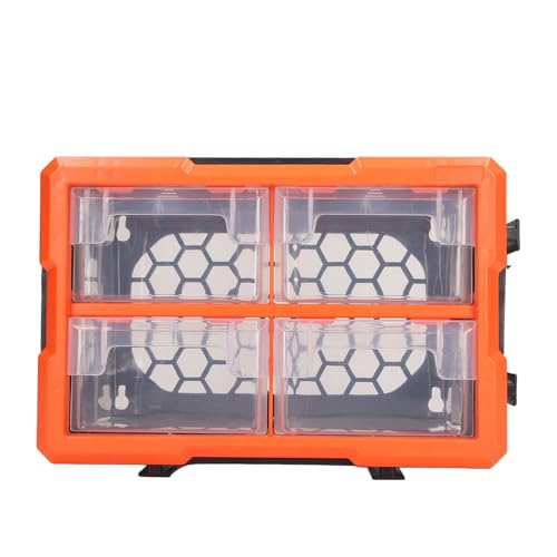 NDNCZDHC Wandmontage Teile Kiste mit 4 Schubladen, 295x195x165 mm / 11.6x7.7x6.5 Zoll Kunststoffschublierspeicher für elektronische Komponenten Schraubenmuttern von NDNCZDHC