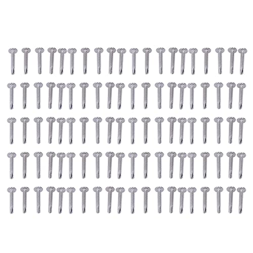 Ndnczdhc 100pcs Selbstkippschrauben, 410 rostfreie Stahlrunde Waschmaschinen -Kopfschrauben zum Anschließen dünner Metall, Holzmöbel von NDNCZDHC