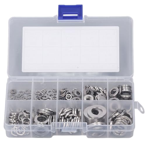 Ndnczdhc 260pcs Lock Unterlegscheiben, M2,5 M3 M4 M5 M6 M8 M10 Edelstahl -Waschmaschinen -Waschmaschinen -Waschmaschinen -Sortiment -Kit, flache und Verriegelungswaschmaschine Ndnczdhc 260pcs Lock Unterlegscheiben, M2,5 M3 M4 M5 M6 M8 M10 Edelstahl -Waschmaschinen -Waschmaschinen -Waschmaschinen -Sortiment -Kit, flache und Verriegelungswaschmaschine von NDNCZDHC