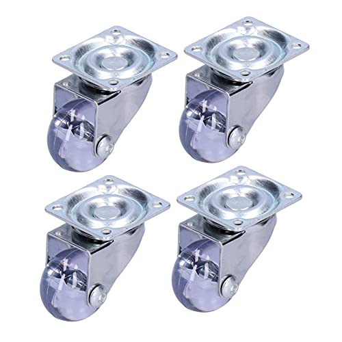 Ndnczdhc 4 PCs Schwerleistungssteuer, 20 kg Ladung Edelstahl und PU transparent 360 Grad Rotation Office Stuhl Caster Rollen von NDNCZDHC