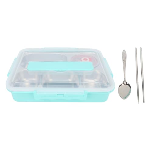 Ndnczdhc 5 Fächer Lunchbox mit Deckel, 2H Hitzekonservierung Edelstahl Lunchbehälter Box mit Stäbchenlöffel Löffel Suppe Schüssel (Grün) von NDNCZDHC