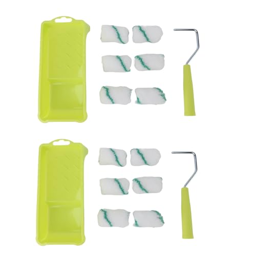 Ndnczdhc Mini -Lack -Roller -Set, 2 Griffe mit 12 Walzen, 2 Tabletts, DIY -Malwerkzeug -Werkzeug -Kit für Hausdekorationskunsthandwerk Kunstwerk von NDNCZDHC