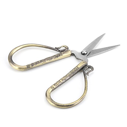 Ndnczdhc Vintage Sewing Scissors, europäische Edelstahlschere, kleine Handwerksschere für das Stickeln von DIY -Nadelarbeiten (Exquisites Xiangyun Scissor NR. 5 Qingqian Ancient) von NDNCZDHC