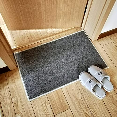 Schwere Eingangstürmatte Mit Latex Rutschfest Unterstützung Easy Clean Wasserdicht Fußmatte Indoor Outdoor Niedrig-profil Schmutzfangmatte Für Eingang Hochverkehrsfläche-Rauchgrau 80x100cm(31x39inch) von NDPOS