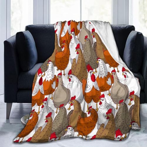 Decke Graues Huhn Kuscheldecke Flauschig als Geschenke für Frauen Männer Extra Weich Warm Decke als Sofaüberwurf Tagesdecke oder Wohnzimmerdecke - 140 x 200 cm von NDXRWDZR