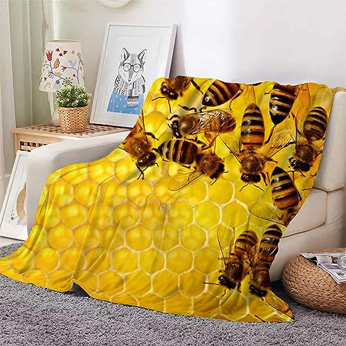 Kuscheldecke Flauschig Gelbe Biene Kuscheldecke als Geschenke für Frauen Männer Extra Weich Warm Decke als Sofaüberwurf Tagesdecke oder Wohnzimmerdecke - 160 x 200 cm von NDXRWDZR