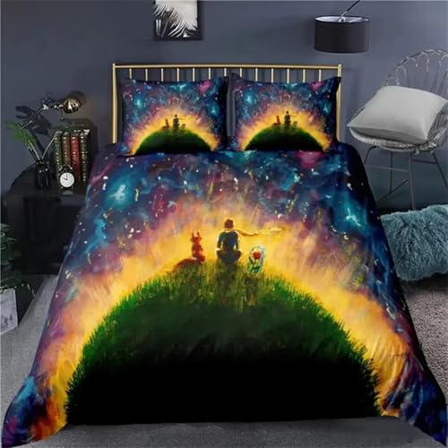 NDXRWDZR Bettwäsche 135x200 Anime-Kleiner Prinz Bettwäsche-Set mit Reißverschluss Schließung für Kinder Weicher Atmungsaktive Mikrofaser Bettbezug + 2 Kopfkissenbezug 80x80 cm NDXRWDZR Bettwäsche 135x200 Anime-Kleiner Prinz Bettwäsche-Set mit Reißverschluss Schließung für Kinder Weicher Atmungsaktive Mikrofaser Bettbezug + 2 Kopfkissenbezug 80x80 cm von NDXRWDZR