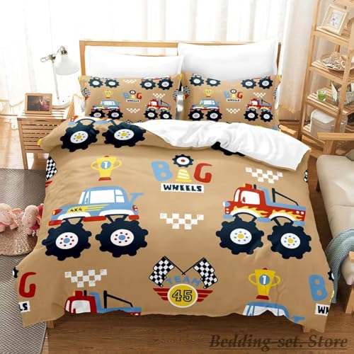 NDXRWDZR Bettwäsche 135x200 Brauner LKW Bettwäsche-Set mit Reißverschluss Schließung für Kinder Weicher Atmungsaktive Mikrofaser Bettbezug + 2 Kopfkissenbezug 80x80 cm NDXRWDZR Bettwäsche 135x200 Brauner LKW Bettwäsche-Set mit Reißverschluss Schließung für Kinder Weicher Atmungsaktive Mikrofaser Bettbezug + 2 Kopfkissenbezug 80x80 cm von NDXRWDZR