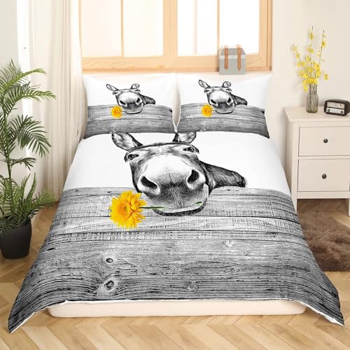 NDXRWDZR Bettwäsche 135x200 Esel Bettwäsche-Set mit Reißverschluss Schließung für Kinder Weicher Atmungsaktive Mikrofaser Bettbezug + 2 Kopfkissenbezug 80x80 cm NDXRWDZR Bettwäsche 135x200 Esel Bettwäsche-Set mit Reißverschluss Schließung für Kinder Weicher Atmungsaktive Mikrofaser Bettbezug + 2 Kopfkissenbezug 80x80 cm von NDXRWDZR