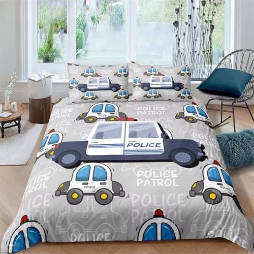 NDXRWDZR Bettwäsche 135x200 Polizeiauto Bettwäsche-Set mit Reißverschluss Schließung für Kinder Weicher Atmungsaktive Mikrofaser Bettbezug + 2 Kopfkissenbezug 80x80 cm NDXRWDZR Bettwäsche 135x200 Polizeiauto Bettwäsche-Set mit Reißverschluss Schließung für Kinder Weicher Atmungsaktive Mikrofaser Bettbezug + 2 Kopfkissenbezug 80x80 cm von NDXRWDZR