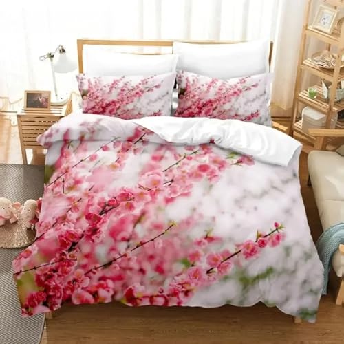 NDXRWDZR Bettwäsche 135x200 Rosa Blumen Bettwäsche-Set mit Reißverschluss Schließung für Kinder Weicher Atmungsaktive Mikrofaser Bettbezug + 2 Kopfkissenbezug 80x80 cm NDXRWDZR Bettwäsche 135x200 Rosa Blumen Bettwäsche-Set mit Reißverschluss Schließung für Kinder Weicher Atmungsaktive Mikrofaser Bettbezug + 2 Kopfkissenbezug 80x80 cm von NDXRWDZR