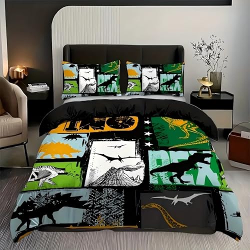 NDXRWDZR Bettwäsche 135x200 Schwarzer Dinosaurier Bettwäsche-Set mit Reißverschluss Schließung für Kinder Weicher Atmungsaktive Mikrofaser Bettbezug + 2 Kopfkissenbezug 80x80 cm NDXRWDZR Bettwäsche 135x200 Schwarzer Dinosaurier Bettwäsche-Set mit Reißverschluss Schließung für Kinder Weicher Atmungsaktive Mikrofaser Bettbezug + 2 Kopfkissenbezug 80x80 cm von NDXRWDZR
