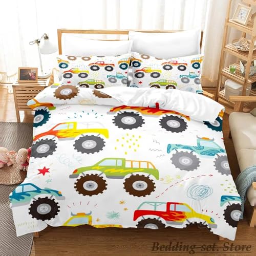 NDXRWDZR Bettwäsche 135x200 WeißEr LKW Bettwäsche-Set mit Reißverschluss Schließung für Kinder Weicher Atmungsaktive Mikrofaser Bettbezug + 2 Kopfkissenbezug 80x80 cm NDXRWDZR Bettwäsche 135x200 WeißEr LKW Bettwäsche-Set mit Reißverschluss Schließung für Kinder Weicher Atmungsaktive Mikrofaser Bettbezug + 2 Kopfkissenbezug 80x80 cm von NDXRWDZR