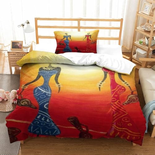 NDXRWDZR Bettwäsche 155x220 Afrikanischer Stamm Bettwäsche-Set mit Reißverschluss Schließung für Kinder Weicher Atmungsaktive Mikrofaser Bettbezug + 2 Kopfkissenbezug 80x80 cm NDXRWDZR Bettwäsche 155x220 Afrikanischer Stamm Bettwäsche-Set mit Reißverschluss Schließung für Kinder Weicher Atmungsaktive Mikrofaser Bettbezug + 2 Kopfkissenbezug 80x80 cm von NDXRWDZR