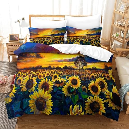 NDXRWDZR Bettwäsche 155x220 Gelbe Sonnenblume Bettwäsche-Set mit Reißverschluss Schließung für Kinder Weicher Atmungsaktive Mikrofaser Bettbezug + 2 Kopfkissenbezug 80x80 cm NDXRWDZR Bettwäsche 155x220 Gelbe Sonnenblume Bettwäsche-Set mit Reißverschluss Schließung für Kinder Weicher Atmungsaktive Mikrofaser Bettbezug + 2 Kopfkissenbezug 80x80 cm von NDXRWDZR