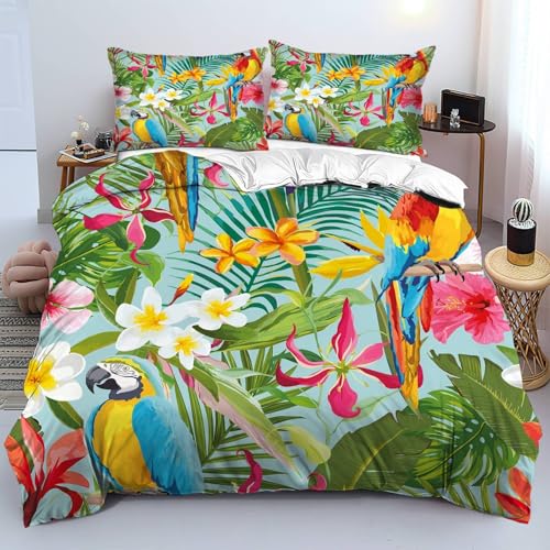 NDXRWDZR Bettwäsche 155x220 GrüNe Blumen Und VöGel Bettwäsche-Set mit Reißverschluss Schließung für Kinder Weicher Atmungsaktive Mikrofaser Bettbezug + 2 Kopfkissenbezug 80x80 cm NDXRWDZR Bettwäsche 155x220 GrüNe Blumen Und VöGel Bettwäsche-Set mit Reißverschluss Schließung für Kinder Weicher Atmungsaktive Mikrofaser Bettbezug + 2 Kopfkissenbezug 80x80 cm von NDXRWDZR