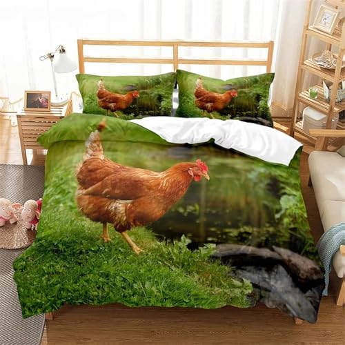 NDXRWDZR Bettwäsche 155x220 Henne Bettwäsche-Set mit Reißverschluss Schließung für Kinder Weicher Atmungsaktive Mikrofaser Bettbezug + 2 Kopfkissenbezug 80x80 cm NDXRWDZR Bettwäsche 155x220 Henne Bettwäsche-Set mit Reißverschluss Schließung für Kinder Weicher Atmungsaktive Mikrofaser Bettbezug + 2 Kopfkissenbezug 80x80 cm von NDXRWDZR