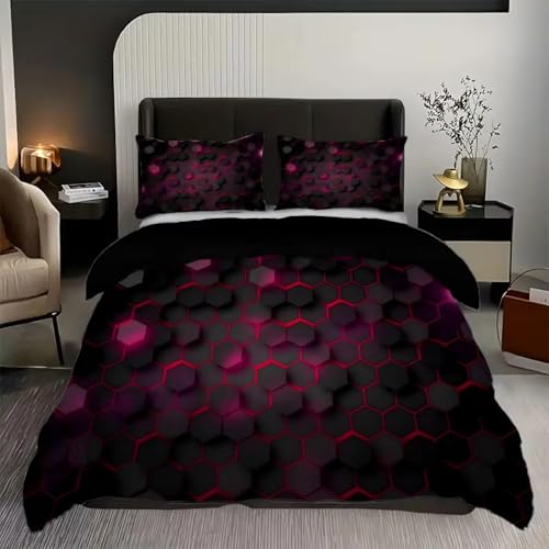 NDXRWDZR Bettwäsche 155x220 Schwarze Laserwabe Bettwäsche-Set mit Reißverschluss Schließung für Kinder Weicher Atmungsaktive Mikrofaser Bettbezug + 2 Kopfkissenbezug 80x80 cm NDXRWDZR Bettwäsche 155x220 Schwarze Laserwabe Bettwäsche-Set mit Reißverschluss Schließung für Kinder Weicher Atmungsaktive Mikrofaser Bettbezug + 2 Kopfkissenbezug 80x80 cm von NDXRWDZR
