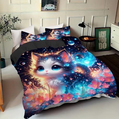 NDXRWDZR Bettwäsche 155x220 SüßE Katze Bettwäsche-Set mit Reißverschluss Schließung für Kinder Weicher Atmungsaktive Mikrofaser Bettbezug + 2 Kopfkissenbezug 80x80 cm NDXRWDZR Bettwäsche 155x220 SüßE Katze Bettwäsche-Set mit Reißverschluss Schließung für Kinder Weicher Atmungsaktive Mikrofaser Bettbezug + 2 Kopfkissenbezug 80x80 cm von NDXRWDZR
