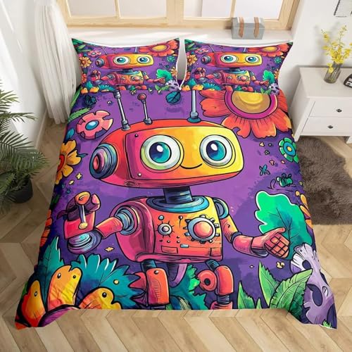 NDXRWDZR Bettwäsche 155x220 SüßEr Roboter Bettwäsche-Set mit Reißverschluss Schließung für Kinder Weicher Atmungsaktive Mikrofaser Bettbezug + 2 Kopfkissenbezug 80x80 cm NDXRWDZR Bettwäsche 155x220 SüßEr Roboter Bettwäsche-Set mit Reißverschluss Schließung für Kinder Weicher Atmungsaktive Mikrofaser Bettbezug + 2 Kopfkissenbezug 80x80 cm von NDXRWDZR