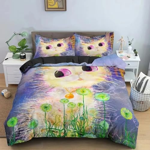 NDXRWDZR Bettwäsche 200x220 Aquarell-Katze Bettwäsche-Set mit Reißverschluss Schließung für Erwachsene Kinder Weicher Atmungsaktive Mikrofaser Bettbezug + 2 Kopfkissenbezug 80x80 cm NDXRWDZR Bettwäsche 200x220 Aquarell-Katze Bettwäsche-Set mit Reißverschluss Schließung für Erwachsene Kinder Weicher Atmungsaktive Mikrofaser Bettbezug + 2 Kopfkissenbezug 80x80 cm von NDXRWDZR