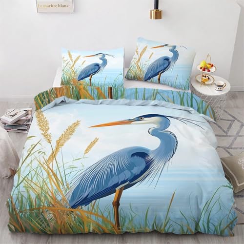 NDXRWDZR Bettwäsche 200x220 Blaureiher Bettwäsche-Set mit Reißverschluss Schließung für Erwachsene Kinder Weicher Atmungsaktive Mikrofaser Bettbezug + 2 Kopfkissenbezug 80x80 cm NDXRWDZR Bettwäsche 200x220 Blaureiher Bettwäsche-Set mit Reißverschluss Schließung für Erwachsene Kinder Weicher Atmungsaktive Mikrofaser Bettbezug + 2 Kopfkissenbezug 80x80 cm von NDXRWDZR