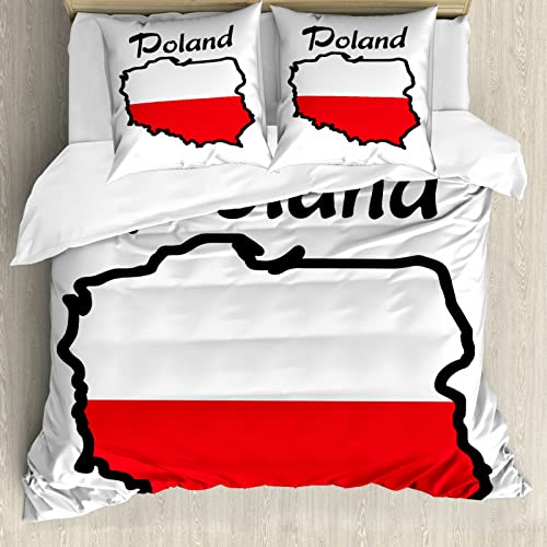 NDXRWDZR Bettwäsche 200x220 Polen-Flagge Bettwäsche-Set mit Reißverschluss Schließung Bettbezug für Erwachsene Kinder Weicher Atmungsaktive Mikrofaser Bettwäsche + 2 Kopfkissenbezug 80x80 cm NDXRWDZR Bettwäsche 200x220 Polen-Flagge Bettwäsche-Set mit Reißverschluss Schließung Bettbezug für Erwachsene Kinder Weicher Atmungsaktive Mikrofaser Bettwäsche + 2 Kopfkissenbezug 80x80 cm von NDXRWDZR