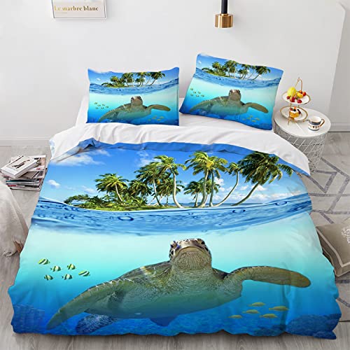NDXRWDZR Bettwäsche 220x240 Blaue SchildkröTe Bettwäsche-Set mit Reißverschluss Schließung Bettbezug für Erwachsene Kinder Weicher Atmungsaktive Mikrofaser Bettwäsche + 2 Kopfkissenbezug 80x80 cm NDXRWDZR Bettwäsche 220x240 Blaue SchildkröTe Bettwäsche-Set mit Reißverschluss Schließung Bettbezug für Erwachsene Kinder Weicher Atmungsaktive Mikrofaser Bettwäsche + 2 Kopfkissenbezug 80x80 cm von NDXRWDZR
