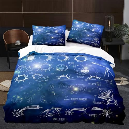 NDXRWDZR Bettwäsche 220x240 Blaue Sonne Und Mond Bettwäsche-Set mit Reißverschluss Schließung für Erwachsene Kinder Weicher Atmungsaktive Mikrofaser Bettbezug + 2 Kopfkissenbezug 80x80 cm NDXRWDZR Bettwäsche 220x240 Blaue Sonne Und Mond Bettwäsche-Set mit Reißverschluss Schließung für Erwachsene Kinder Weicher Atmungsaktive Mikrofaser Bettbezug + 2 Kopfkissenbezug 80x80 cm von NDXRWDZR