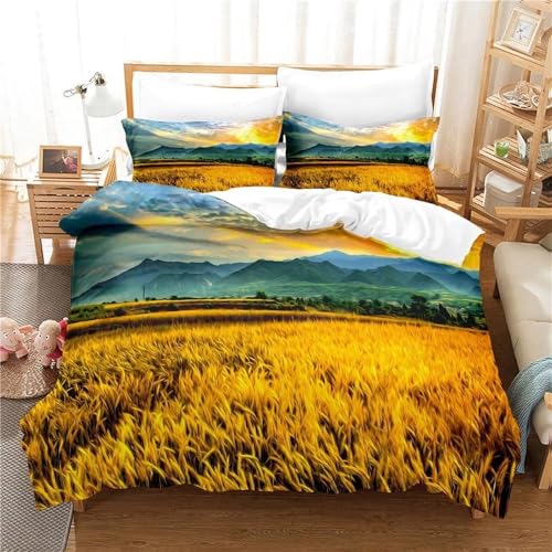 NDXRWDZR Bettwäsche 220x240 Goldenes Weizenfeld Bettwäsche-Set mit Reißverschluss Schließung für Erwachsene Kinder Weicher Atmungsaktive Mikrofaser Bettbezug + 2 Kopfkissenbezug 80x80 cm NDXRWDZR Bettwäsche 220x240 Goldenes Weizenfeld Bettwäsche-Set mit Reißverschluss Schließung für Erwachsene Kinder Weicher Atmungsaktive Mikrofaser Bettbezug + 2 Kopfkissenbezug 80x80 cm von NDXRWDZR
