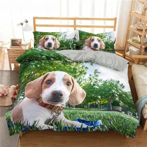 NDXRWDZR Bettwäsche 220x240 GrüNer Beagle Bettwäsche-Set mit Reißverschluss Schließung für Erwachsene Kinder Weicher Atmungsaktive Mikrofaser Bettbezug + 2 Kopfkissenbezug 80x80 cm NDXRWDZR Bettwäsche 220x240 GrüNer Beagle Bettwäsche-Set mit Reißverschluss Schließung für Erwachsene Kinder Weicher Atmungsaktive Mikrofaser Bettbezug + 2 Kopfkissenbezug 80x80 cm von NDXRWDZR