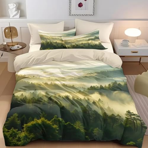 NDXRWDZR Bettwäsche 220x240 Nebliger Wald Bettwäsche-Set mit Reißverschluss Schließung für Erwachsene Kinder Weicher Atmungsaktive Mikrofaser Bettbezug + 2 Kopfkissenbezug 80x80 cm NDXRWDZR Bettwäsche 220x240 Nebliger Wald Bettwäsche-Set mit Reißverschluss Schließung für Erwachsene Kinder Weicher Atmungsaktive Mikrofaser Bettbezug + 2 Kopfkissenbezug 80x80 cm von NDXRWDZR