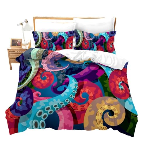 NDXRWDZR Bettwäsche 220x240 Oktopus Bettwäsche-Set mit Reißverschluss Schließung für Erwachsene Kinder Weicher Atmungsaktive Mikrofaser Bettbezug + 2 Kopfkissenbezug 80x80 cm NDXRWDZR Bettwäsche 220x240 Oktopus Bettwäsche-Set mit Reißverschluss Schließung für Erwachsene Kinder Weicher Atmungsaktive Mikrofaser Bettbezug + 2 Kopfkissenbezug 80x80 cm von NDXRWDZR
