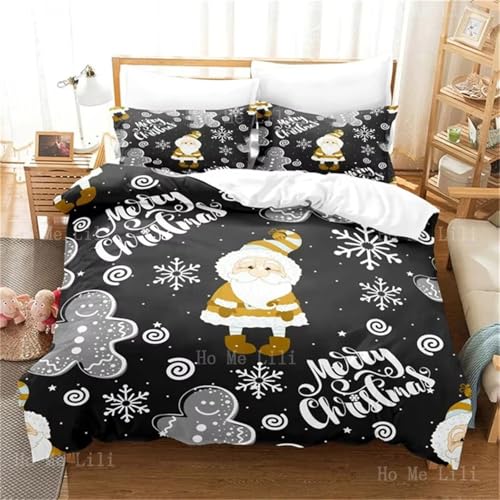 NDXRWDZR Bettwäsche 220x240 Schwarze Weihnachten Bettwäsche-Set mit Reißverschluss Schließung für Erwachsene Kinder Weicher Atmungsaktive Mikrofaser Bettbezug + 2 Kopfkissenbezug 80x80 cm NDXRWDZR Bettwäsche 220x240 Schwarze Weihnachten Bettwäsche-Set mit Reißverschluss Schließung für Erwachsene Kinder Weicher Atmungsaktive Mikrofaser Bettbezug + 2 Kopfkissenbezug 80x80 cm von NDXRWDZR