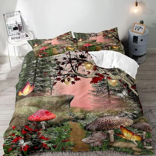 NDXRWDZR Bettwäsche 220x240 Waldpilze Bettwäsche-Set mit Reißverschluss Schließung für Erwachsene Kinder Weicher Atmungsaktive Mikrofaser Bettbezug + 2 Kopfkissenbezug 80x80 cm NDXRWDZR Bettwäsche 220x240 Waldpilze Bettwäsche-Set mit Reißverschluss Schließung für Erwachsene Kinder Weicher Atmungsaktive Mikrofaser Bettbezug + 2 Kopfkissenbezug 80x80 cm von NDXRWDZR