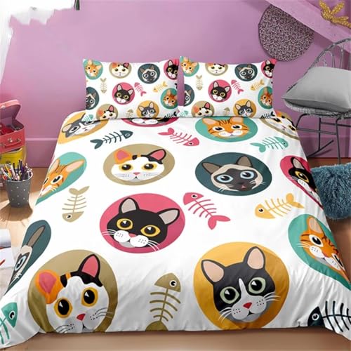 NDXRWDZR Bettwäsche 220x240 WeißE Katze Bettwäsche-Set mit Reißverschluss Schließung für Erwachsene Kinder Weicher Atmungsaktive Mikrofaser Bettbezug + 2 Kopfkissenbezug 80x80 cm NDXRWDZR Bettwäsche 220x240 WeißE Katze Bettwäsche-Set mit Reißverschluss Schließung für Erwachsene Kinder Weicher Atmungsaktive Mikrofaser Bettbezug + 2 Kopfkissenbezug 80x80 cm von NDXRWDZR