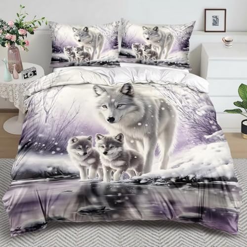 NDXRWDZR Bettwäsche 220x240 WeißEr Wolf Bettwäsche-Set mit Reißverschluss Schließung für Erwachsene Kinder Weicher Atmungsaktive Mikrofaser Bettbezug + 2 Kopfkissenbezug 80x80 cm NDXRWDZR Bettwäsche 220x240 WeißEr Wolf Bettwäsche-Set mit Reißverschluss Schließung für Erwachsene Kinder Weicher Atmungsaktive Mikrofaser Bettbezug + 2 Kopfkissenbezug 80x80 cm von NDXRWDZR