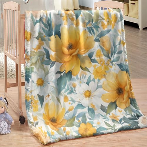 NDXRWDZR Decke Gelbe Blumen Kuscheldecke Flauschig als Geschenke für Frauen Männer Extra Weich Warm Decke als Sofaüberwurf Tagesdecke oder Wohnzimmerdecke - 140 x 200 cm NDXRWDZR Decke Gelbe Blumen Kuscheldecke Flauschig als Geschenke für Frauen Männer Extra Weich Warm Decke als Sofaüberwurf Tagesdecke oder Wohnzimmerdecke - 140 x 200 cm von NDXRWDZR