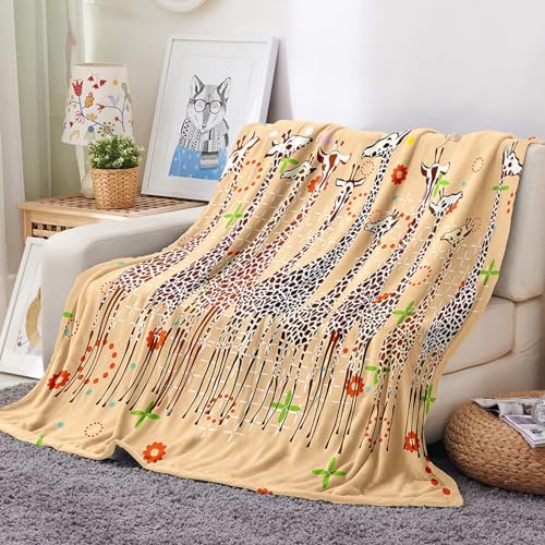 NDXRWDZR Decke Gelbe Giraffe Kuscheldecke Flauschig als Geschenke für Frauen Männer Extra Weich Warm Decke als Sofaüberwurf Tagesdecke oder Wohnzimmerdecke - 180 x 220 cm von NDXRWDZR