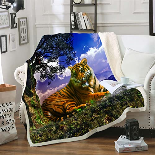 NDXRWDZR Decke Gelber Tiger Kuscheldecke Flauschig als Geschenke für Frauen Männer Extra Weich Warm Decke als Sofaüberwurf Tagesdecke oder Wohnzimmerdecke - 140 x 200 cm von NDXRWDZR