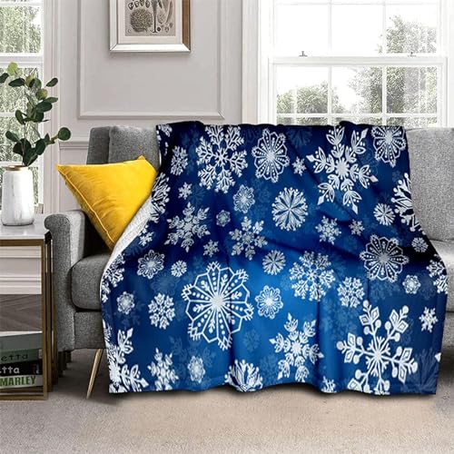 NDXRWDZR Kuscheldecke Flauschig Blaue Schneeflocke Kuscheldecke als Geschenke für Frauen Männer Extra Weich Warm Decke als Sofaüberwurf Tagesdecke oder Wohnzimmerdecke - 160 x 200 cm von NDXRWDZR