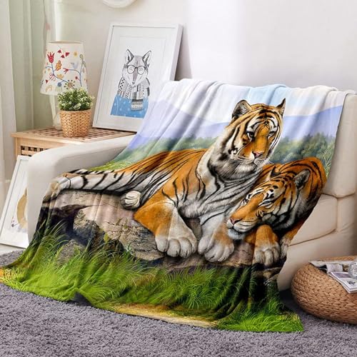 NDXRWDZR Kuscheldecke Flauschig Gelber Tiger Kuscheldecke als Geschenke für Frauen Männer Extra Weich Warm Decke als Sofaüberwurf Tagesdecke oder Wohnzimmerdecke - 160 x 200 cm von NDXRWDZR